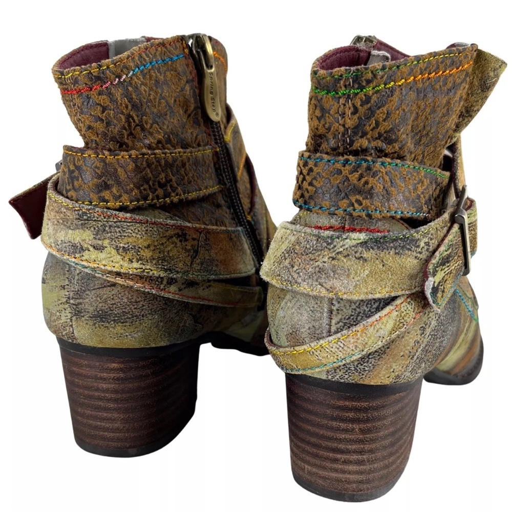 L’Artiste Hand Painted Leather Ankle Boots Size 6.5 - Picture 7 of 11